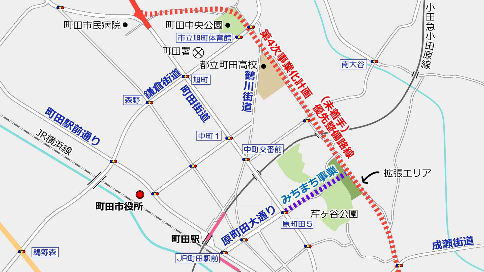 多摩モノレール町田方面延伸予定ルートを探索 町田市民病院 町田駅 俺の居場所 まち記録サイト