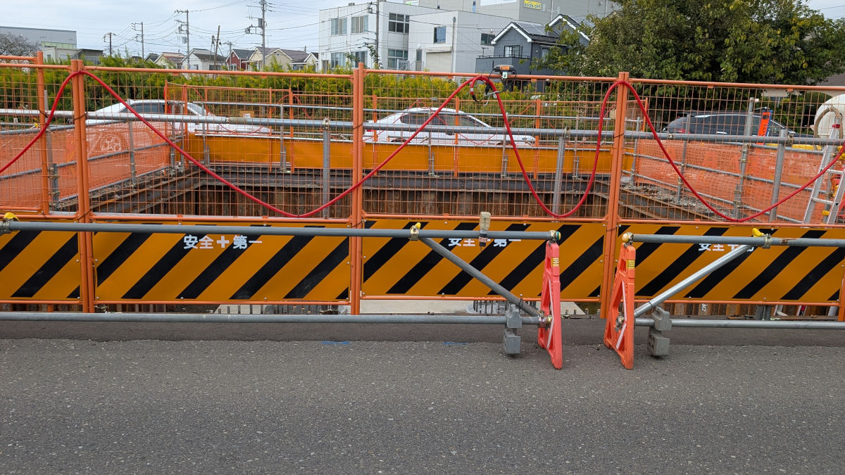 橋台工事の基礎状況